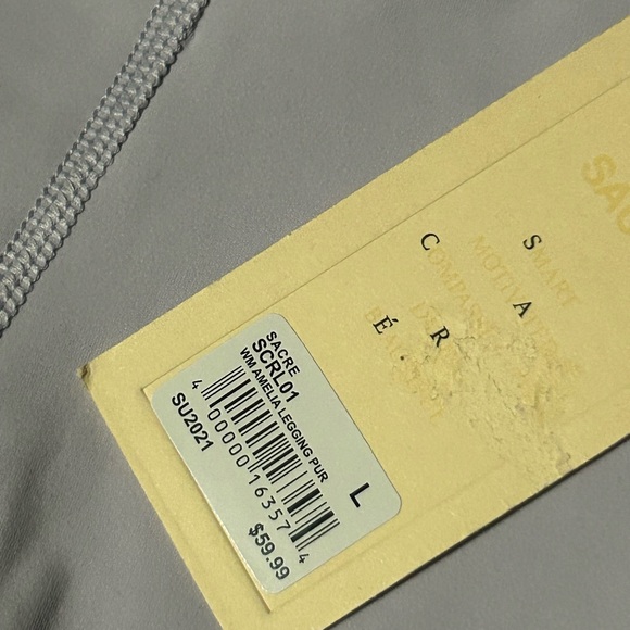 Sacre Size L Women's Leggings Light Purple High Waisted Active Pants - Picture 5 of 6